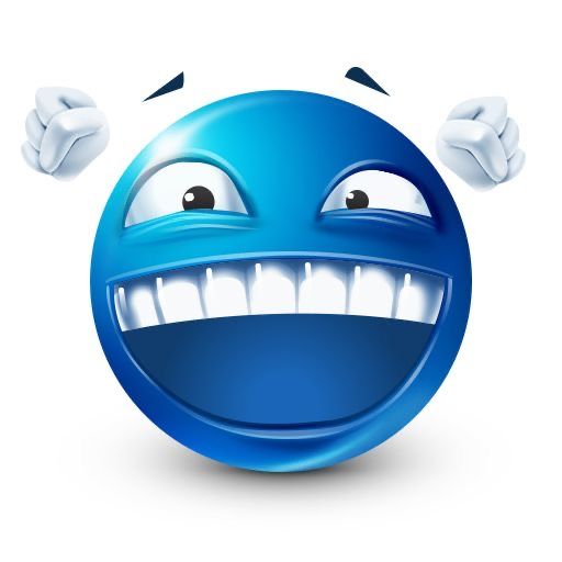 happy cheering blue emoji
